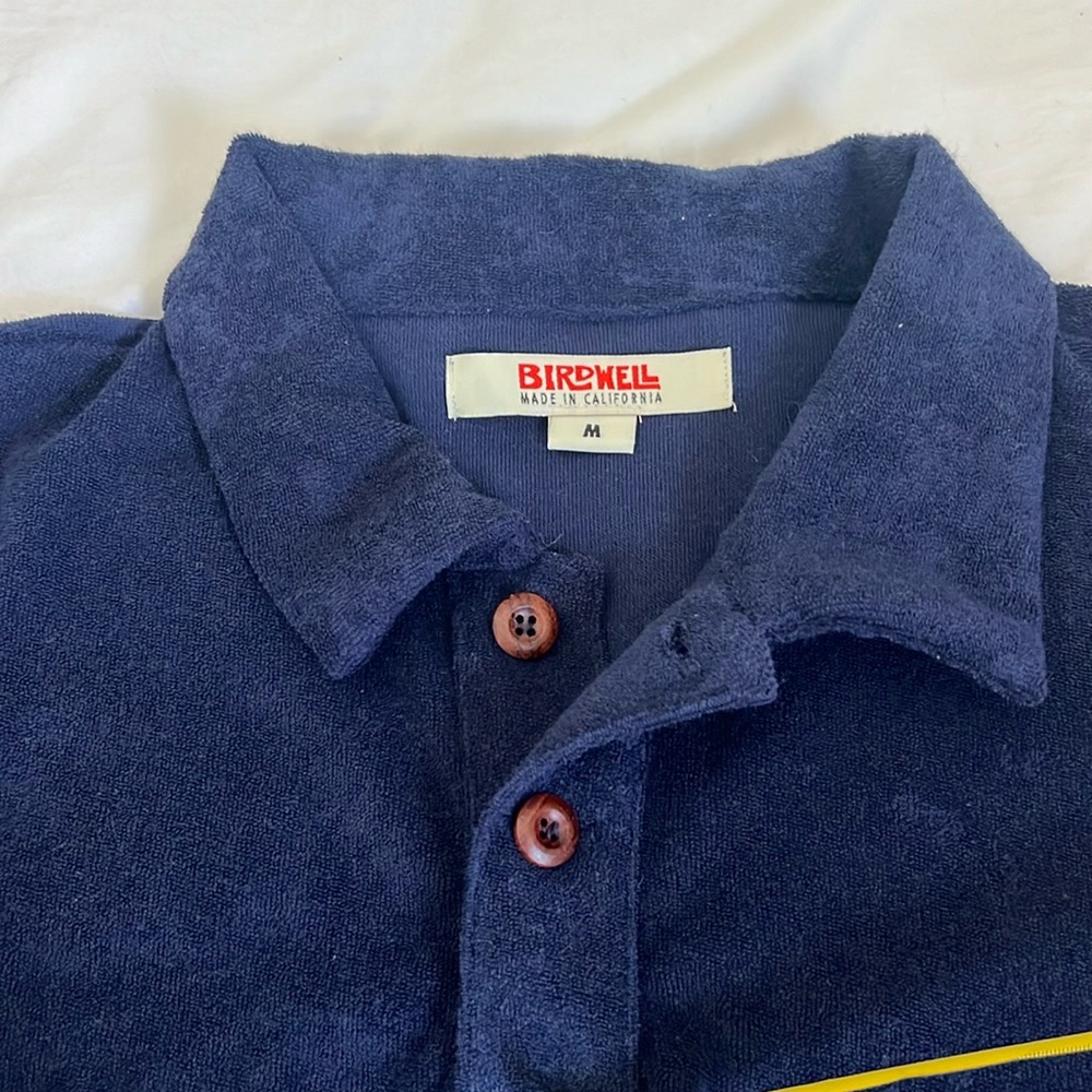 Mens Birdwell Terry Blue Polo - Picture 2 of 6